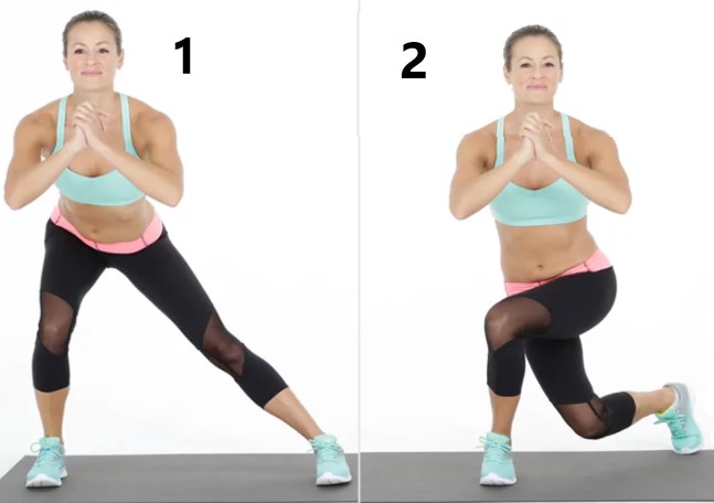 Side curtsy lunges